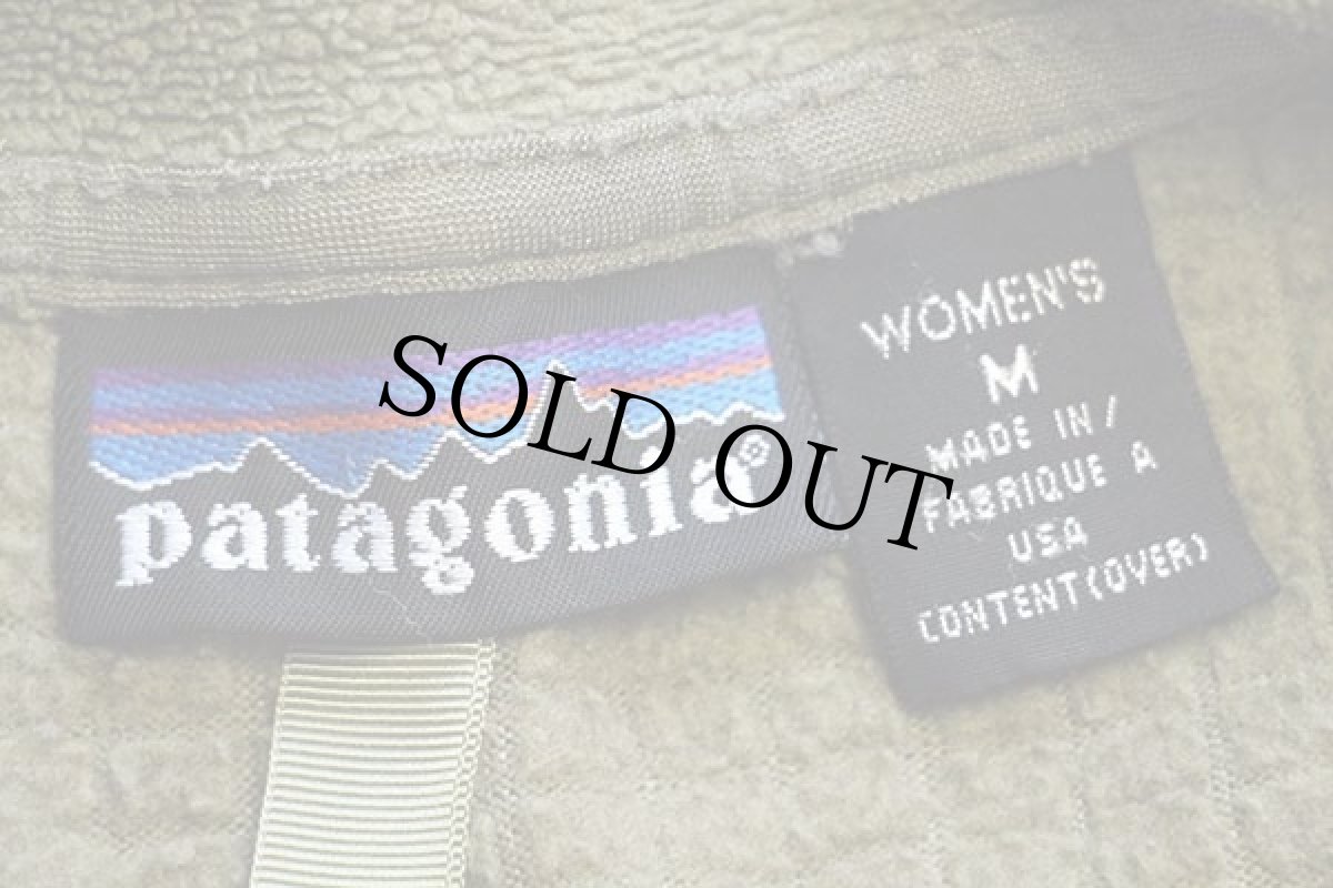画像4: 00s USA製 patagoniaパタゴニア R3 ラディアント POLARTEC フリースジャケット オリーブ W-M★刺繍ロゴ (4)