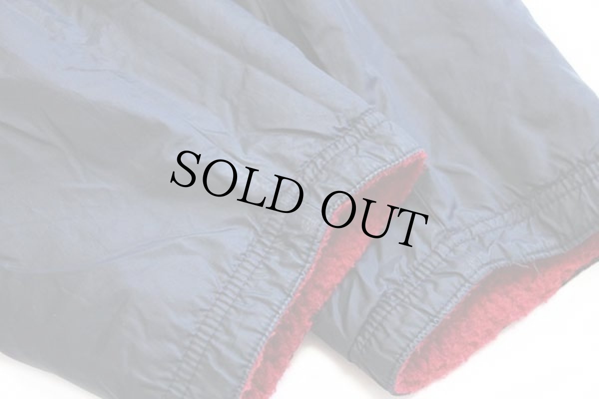 画像9: 90s POLO JEANSポロ ジーンズ ラルフローレン ハーフジップ リバーシブル ナイロン×パイル フリースパーカー 紺×赤 L (9)