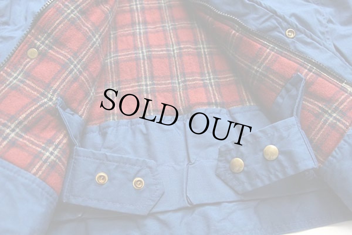 画像6: 80s L.L.Bean タータンチェック ウールライナー Thinsulate中綿入り マウンテンジャケット 紺 M (6)