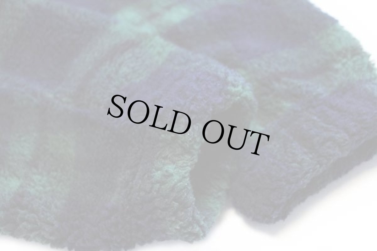 画像6: 90s Woolrichウールリッチ ブラックウォッチ タータンチェック ハーフジップ プルオーバー パイル フリース XL (6)