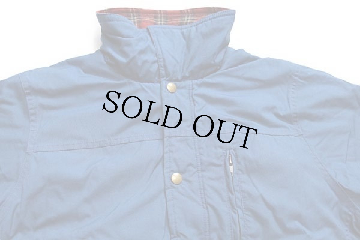 画像3: 80s L.L.Bean タータンチェック ウールライナー Thinsulate中綿入り マウンテンジャケット 紺 M (3)