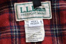 画像4: 80s L.L.Bean タータンチェック ウールライナー Thinsulate中綿入り マウンテンジャケット 紺 M (4)