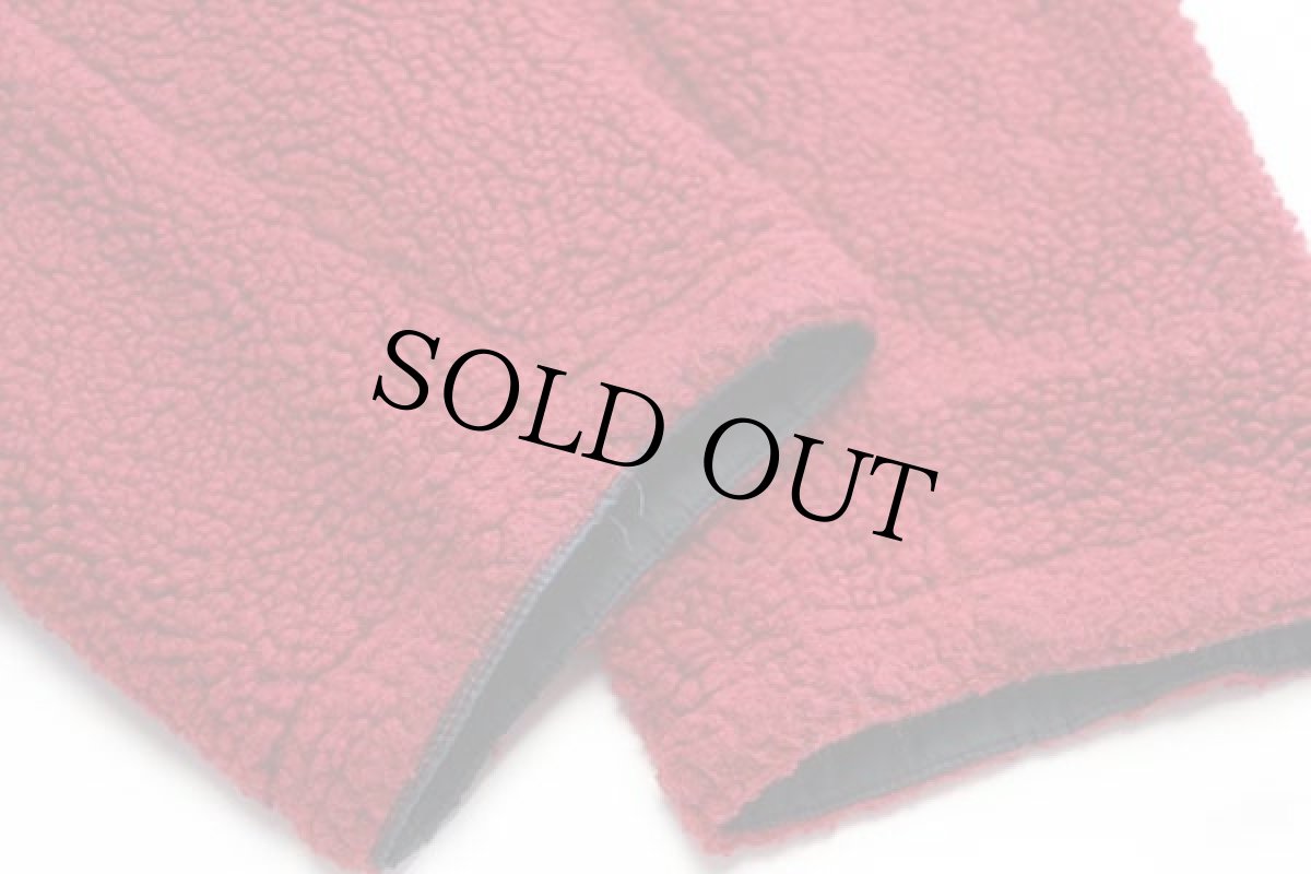 画像4: 90s POLO JEANSポロ ジーンズ ラルフローレン ハーフジップ リバーシブル ナイロン×パイル フリースパーカー 紺×赤 L (4)