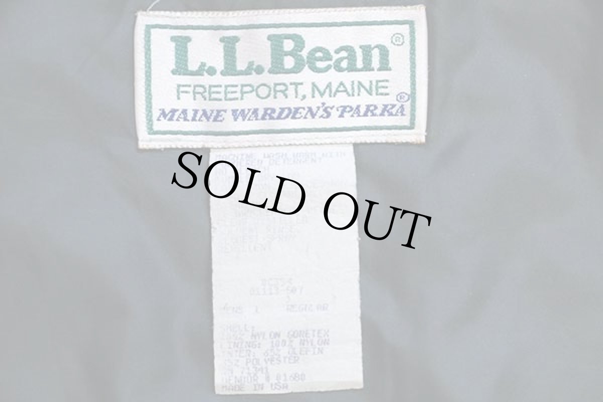画像4: 80s USA製 L.L.Bean MAINE WARDEN'S PARKA Thinsulate中綿入り GORE-TEXゴアテックス ナイロン マウンテンジャケット 紺 L (4)