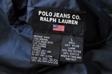 画像5: 90s POLO JEANSポロ ジーンズ ラルフローレン ハーフジップ リバーシブル ナイロン×パイル フリースパーカー 紺×赤 L (5)