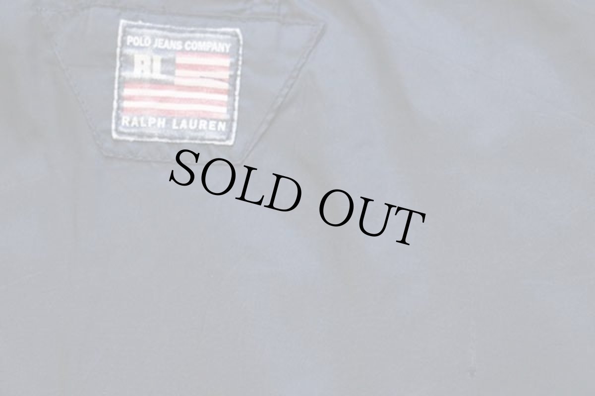 画像8: 90s POLO JEANSポロ ジーンズ ラルフローレン ハーフジップ リバーシブル ナイロン×パイル フリースパーカー 紺×赤 L (8)