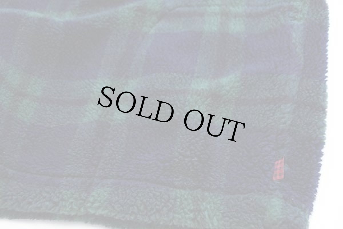 画像5: 90s Woolrichウールリッチ ブラックウォッチ タータンチェック ハーフジップ プルオーバー パイル フリース XL (5)