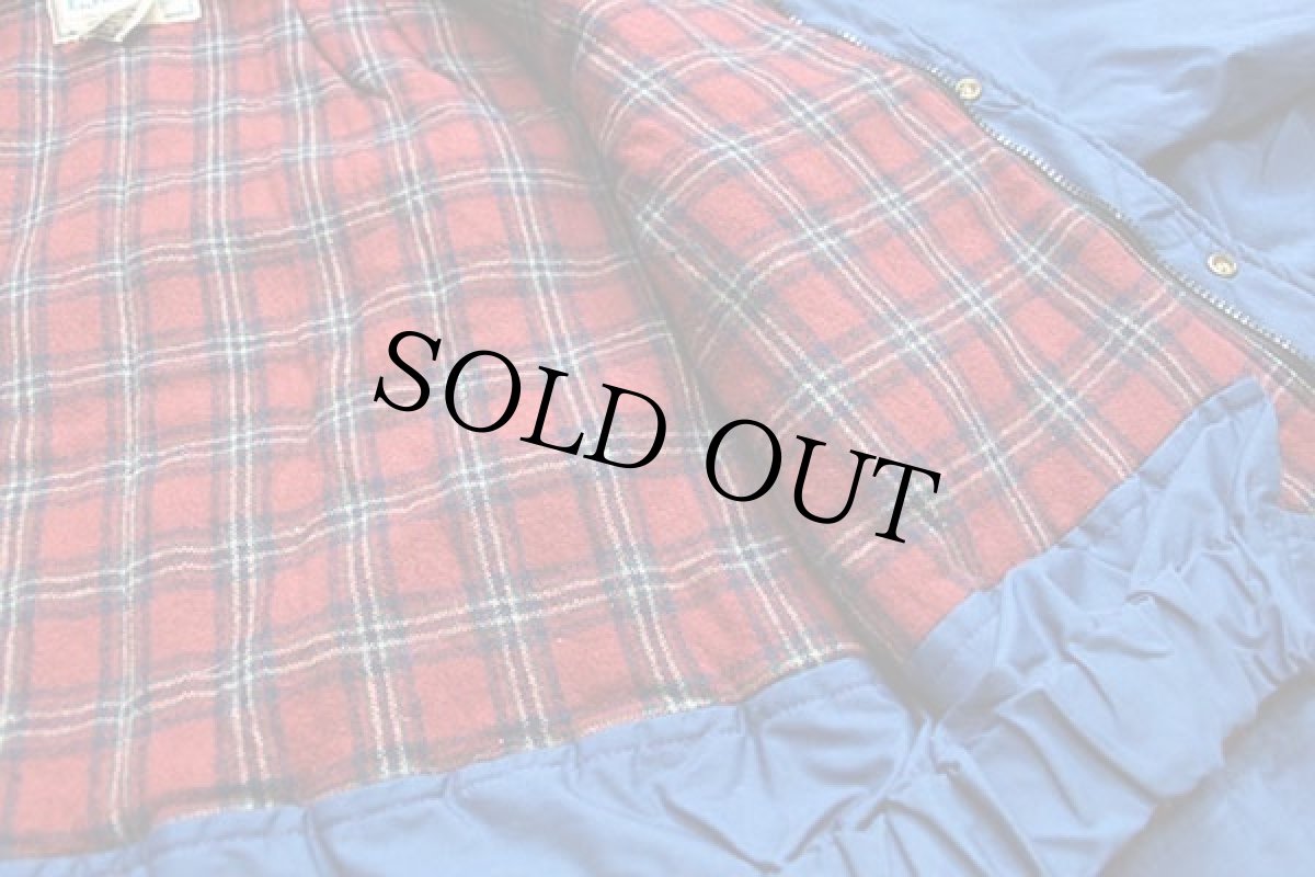 画像5: 80s L.L.Bean タータンチェック ウールライナー Thinsulate中綿入り マウンテンジャケット 紺 M (5)