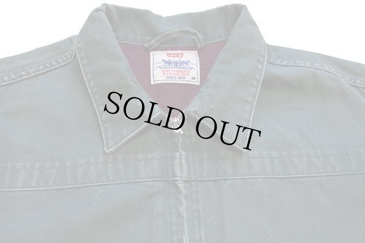 画像3: 90s Levi'sリーバイス パチポケ ブランケットライナー ダック地 ワークジャケット モスグリーン M★ユーロ (3)