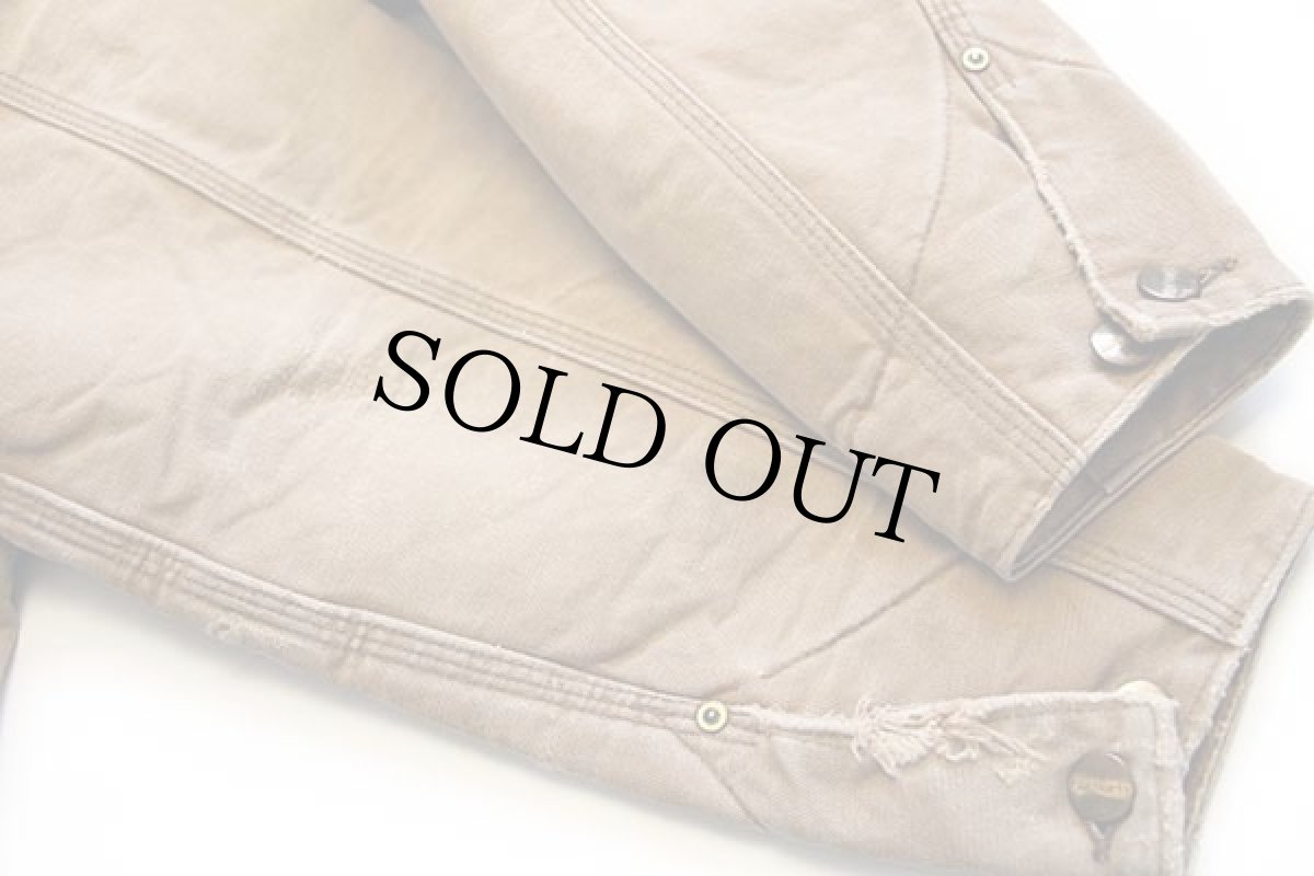 画像7: 80s carharttカーハート ブランケットライナー ダック地 チョアコート カバーオール 茶 フェード (7)