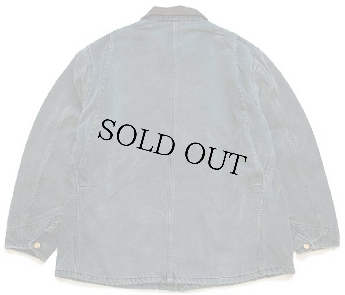 画像2: 90s carharttカーハート ブランケットライナー ダック地 チョアコート カバーオール ボロ 緑 (2)