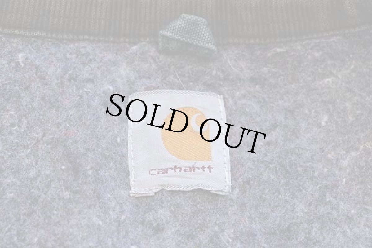 画像4: 90s carharttカーハート ブランケットライナー ダック地 チョアコート カバーオール ボロ 緑 (4)