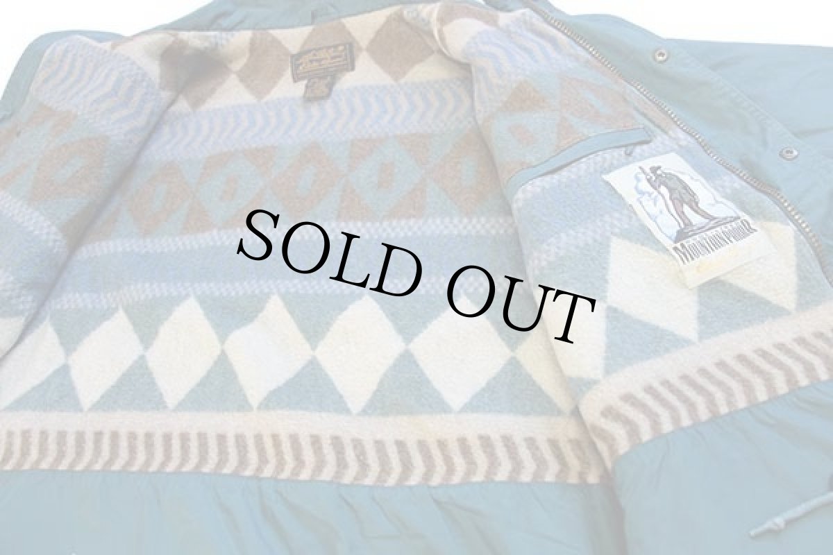 画像5: 80s EddieBauerエディーバウアー ネイティブ柄 ウールライナー マウンテンジャケット 青緑 L (5)