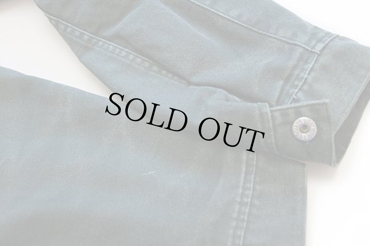 画像8: 90s Levi'sリーバイス パチポケ ブランケットライナー ダック地 ワークジャケット モスグリーン M★ユーロ (8)