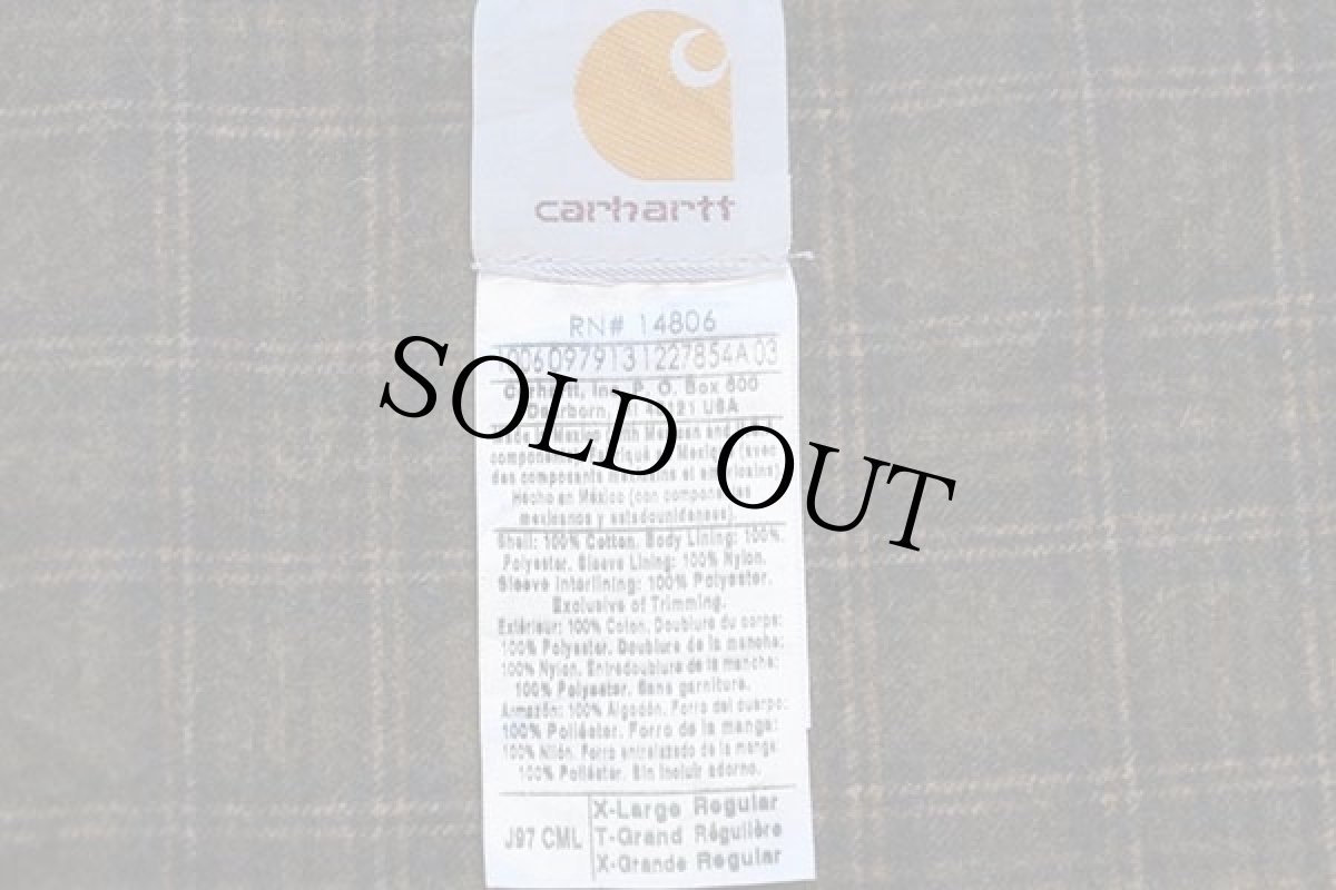 画像4: 00s メキシコ製 carharttカーハート MONTANA ROCKWORKS刺繍 ブランケットライナー ダック地 デトロイトジャケット 茶 XL (4)