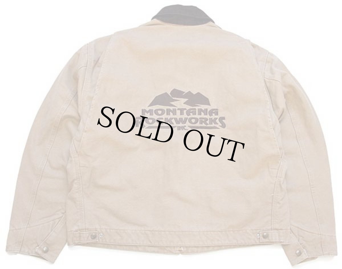 画像2: 00s メキシコ製 carharttカーハート MONTANA ROCKWORKS刺繍 ブランケットライナー ダック地 デトロイトジャケット 茶 XL (2)