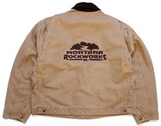 画像2: 00s メキシコ製 carharttカーハート MONTANA ROCKWORKS刺繍 ブランケットライナー ダック地 デトロイトジャケット 茶 XL (2)