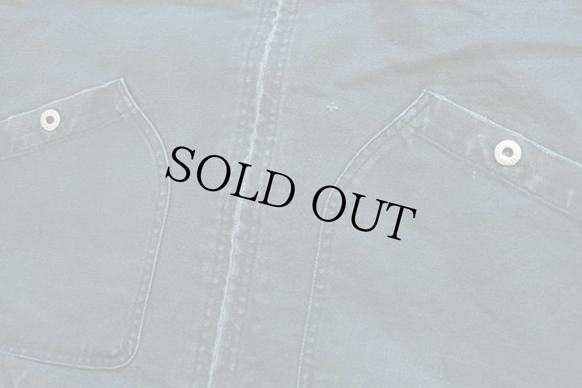 画像7: 90s Levi'sリーバイス パチポケ ブランケットライナー ダック地 ワークジャケット モスグリーン M★ユーロ (7)