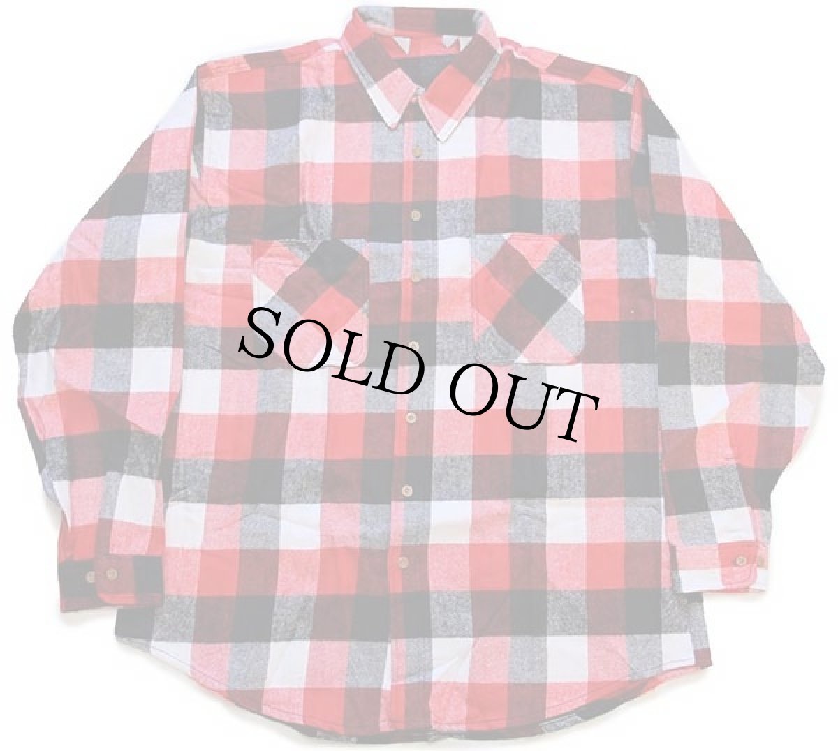 画像3: デッドストック★80s USA製 JCPenney BIGMACビッグマック ブロックチェック コットン フランネルシャツ XXLXT (3)