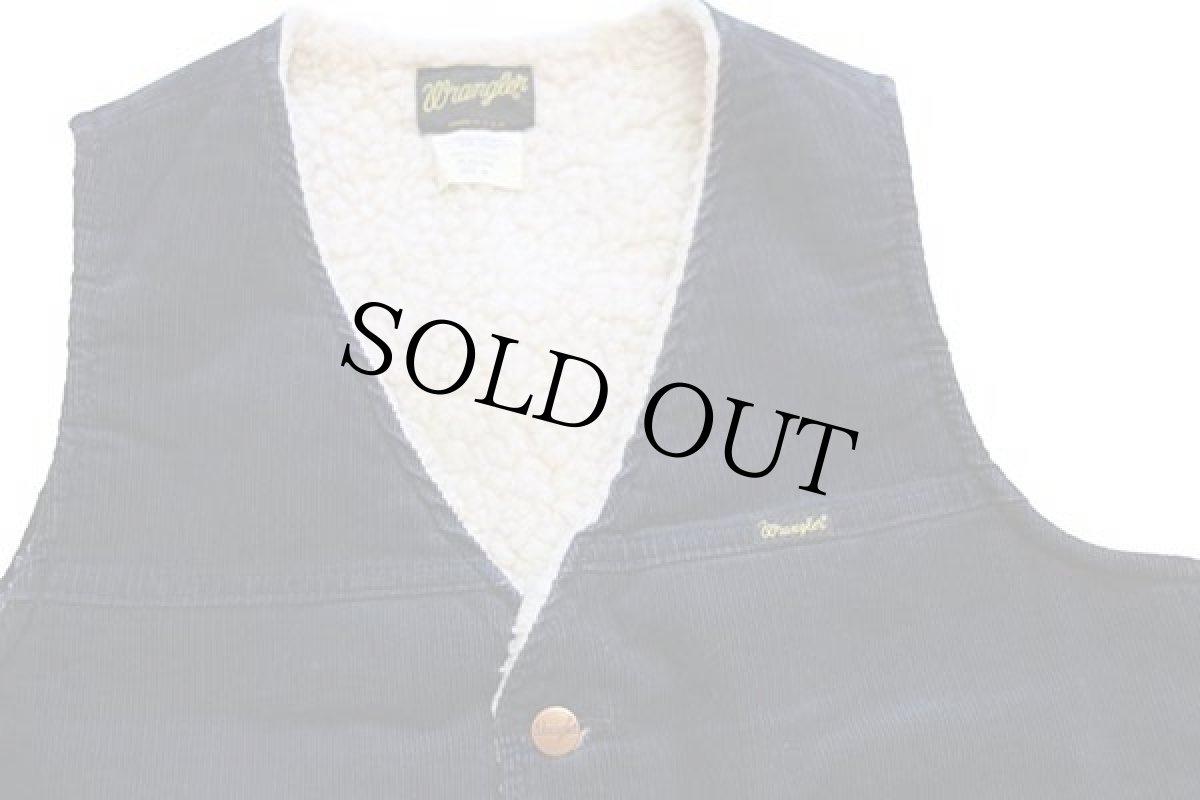 画像3: 70s USA製 Wranglerラングラー VL457NV ボアライナー コーデュロイベスト 紺 M (3)