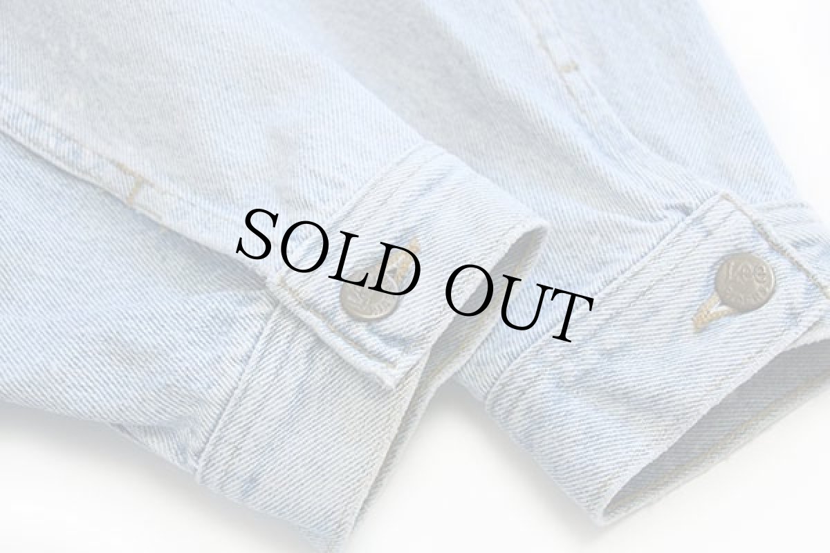 画像6: 80s USA製 Leeリー 220 ブリーチ加工 デニムジャケット 4ポケット★ギャラクティックウォッシュ (6)