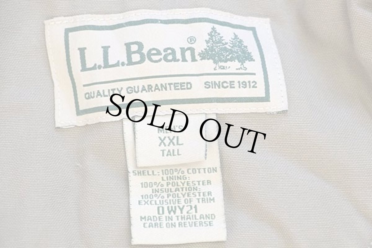 画像4: L.L.Bean Thinsulateキルティングライナー コットン キャンバス フィールドコート グレーベージュ XXL-T★ジャケット (4)