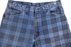 画像4: 80s USA製 Levi'sリーバイス 40552 タータンチェック サスペンダーボタン デニムパンツ w33 (4)