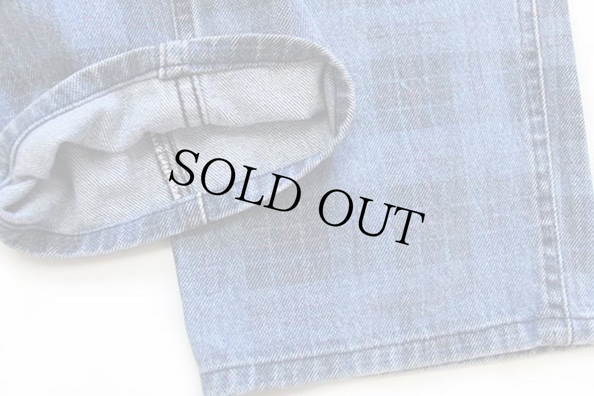 画像9: 80s USA製 Levi'sリーバイス 40552 タータンチェック サスペンダーボタン デニムパンツ w33 (9)