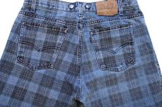 画像5: 80s USA製 Levi'sリーバイス 40552 タータンチェック サスペンダーボタン デニムパンツ w33 (5)