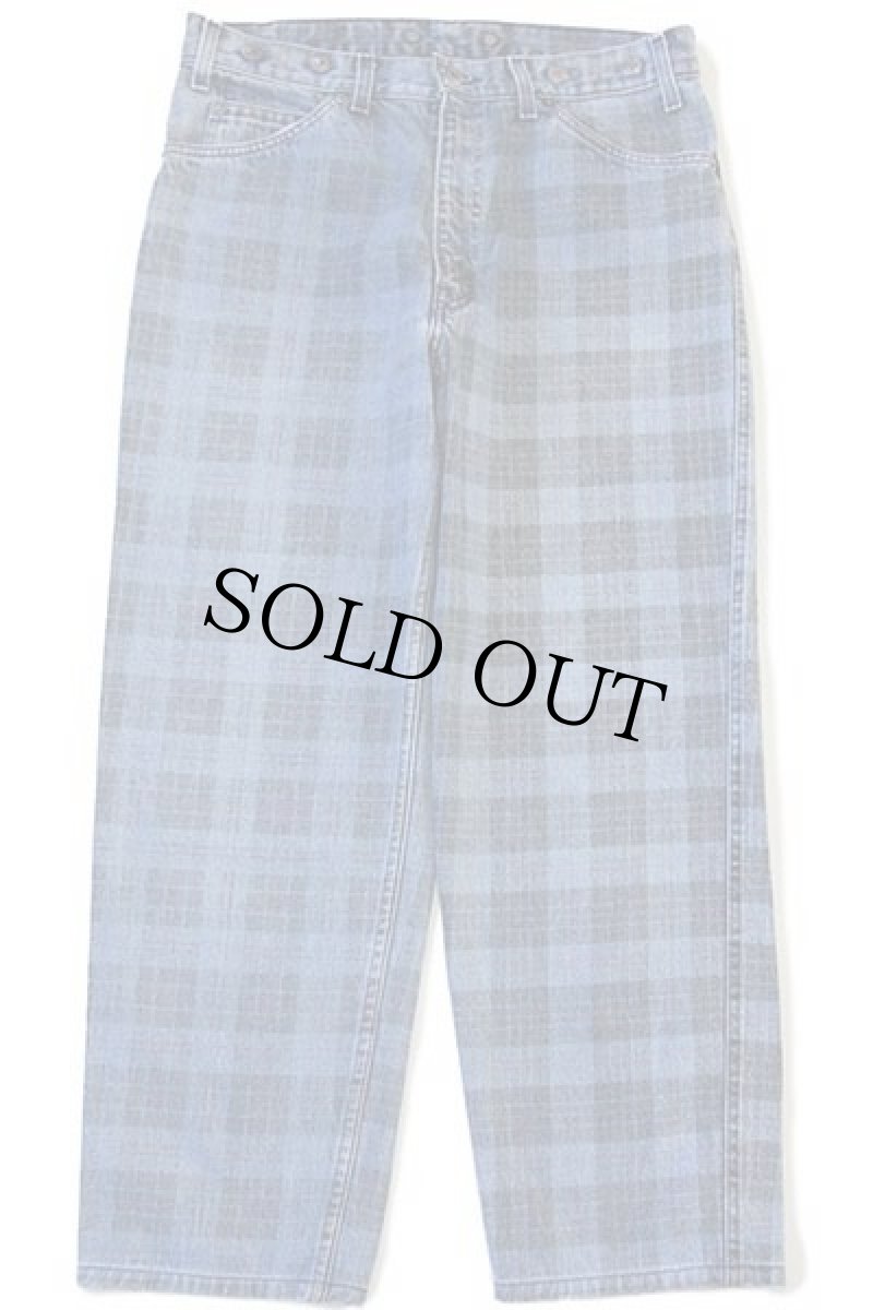 画像2: 80s USA製 Levi'sリーバイス 40552 タータンチェック サスペンダーボタン デニムパンツ w33 (2)