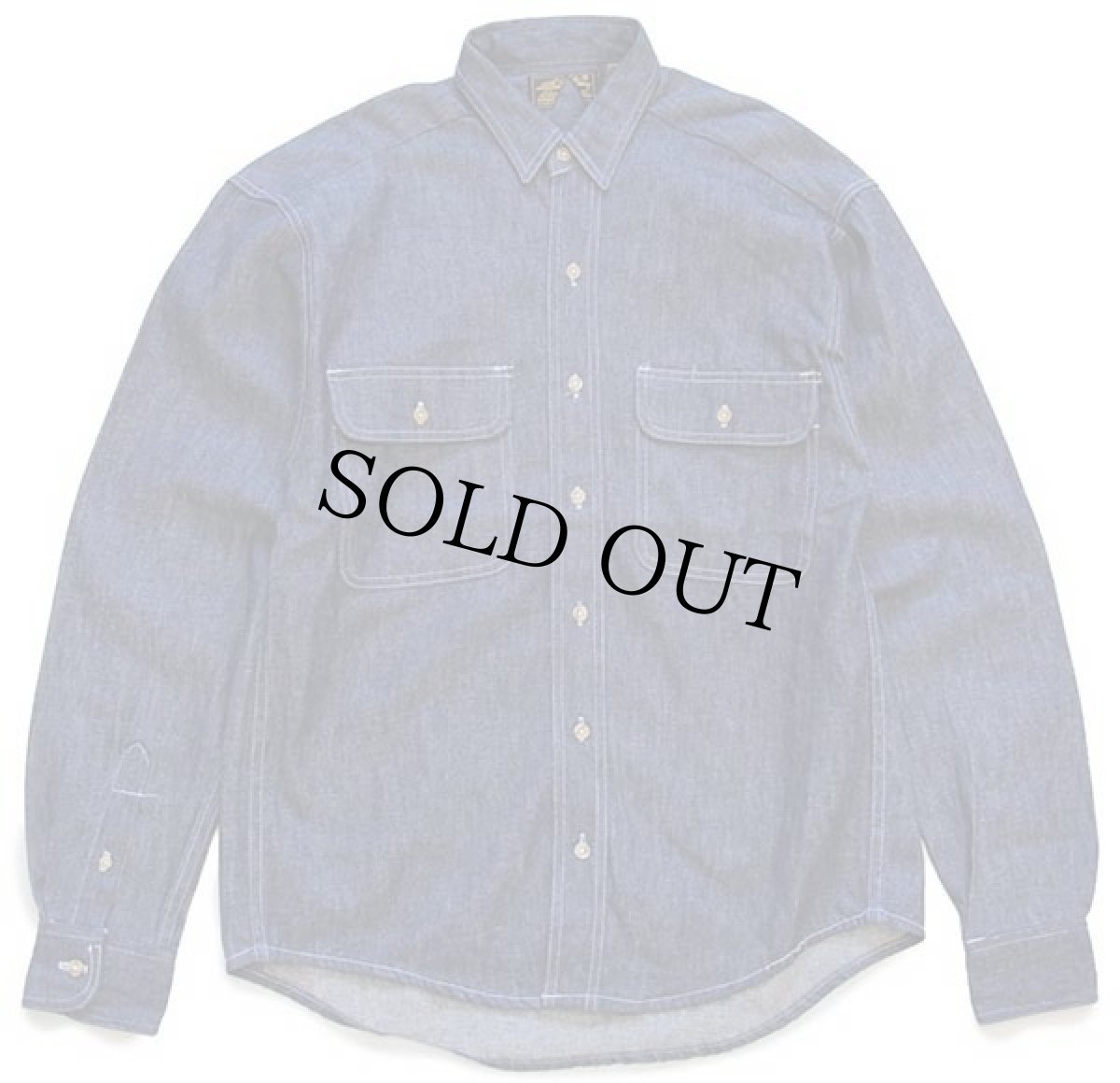 画像2: デッドストック★90s EddieBauerエディーバウアー コットン デニムシャツ (2)