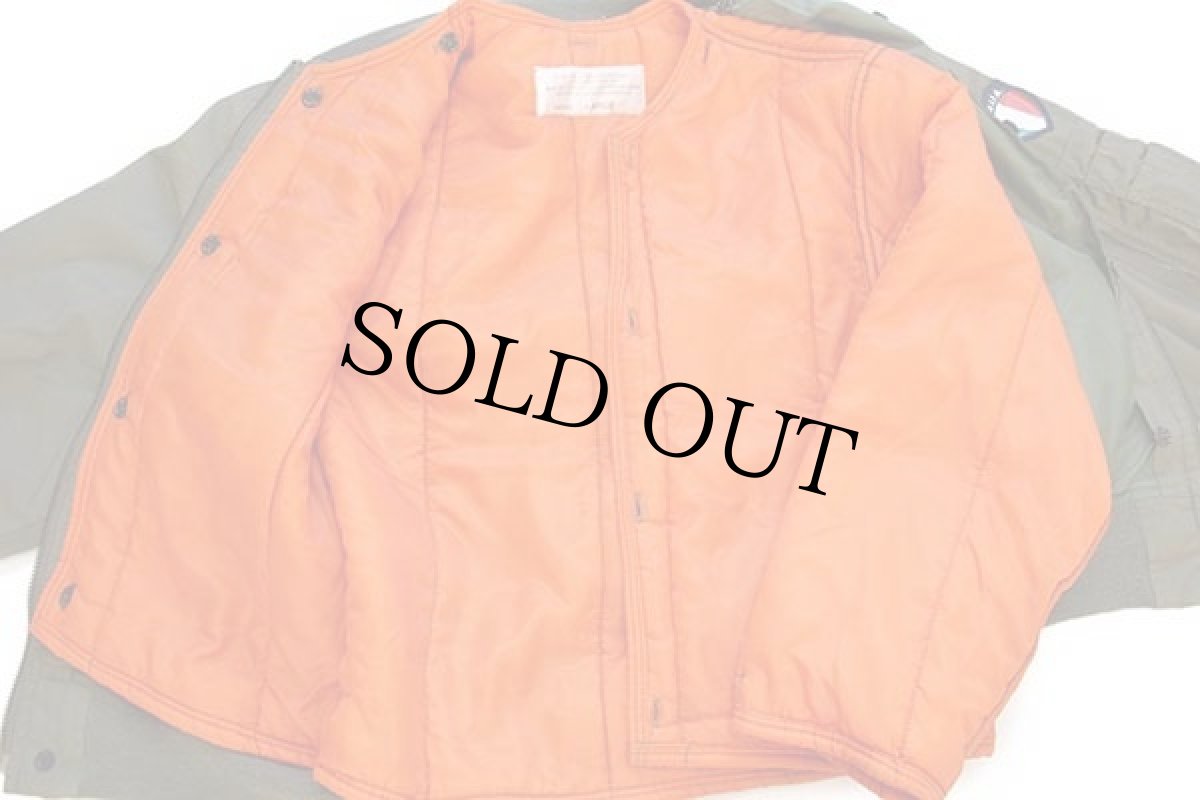 画像5: 80s イタリア軍 パッチ付き L-2B キルティングライナー フライトジャケット オリーブ L (5)