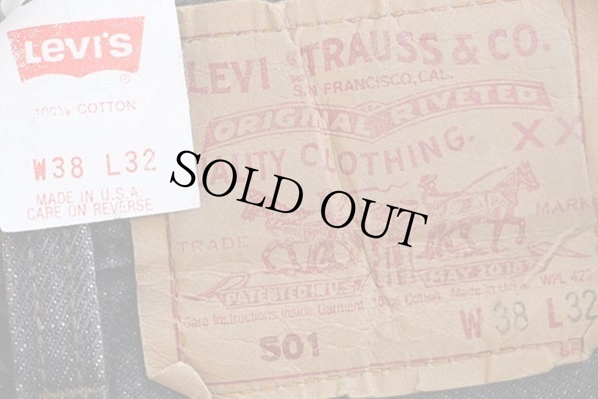 画像6: 80s USA製 Levi'sリーバイス 501 先染め ブラック デニムパンツ w38 (6)