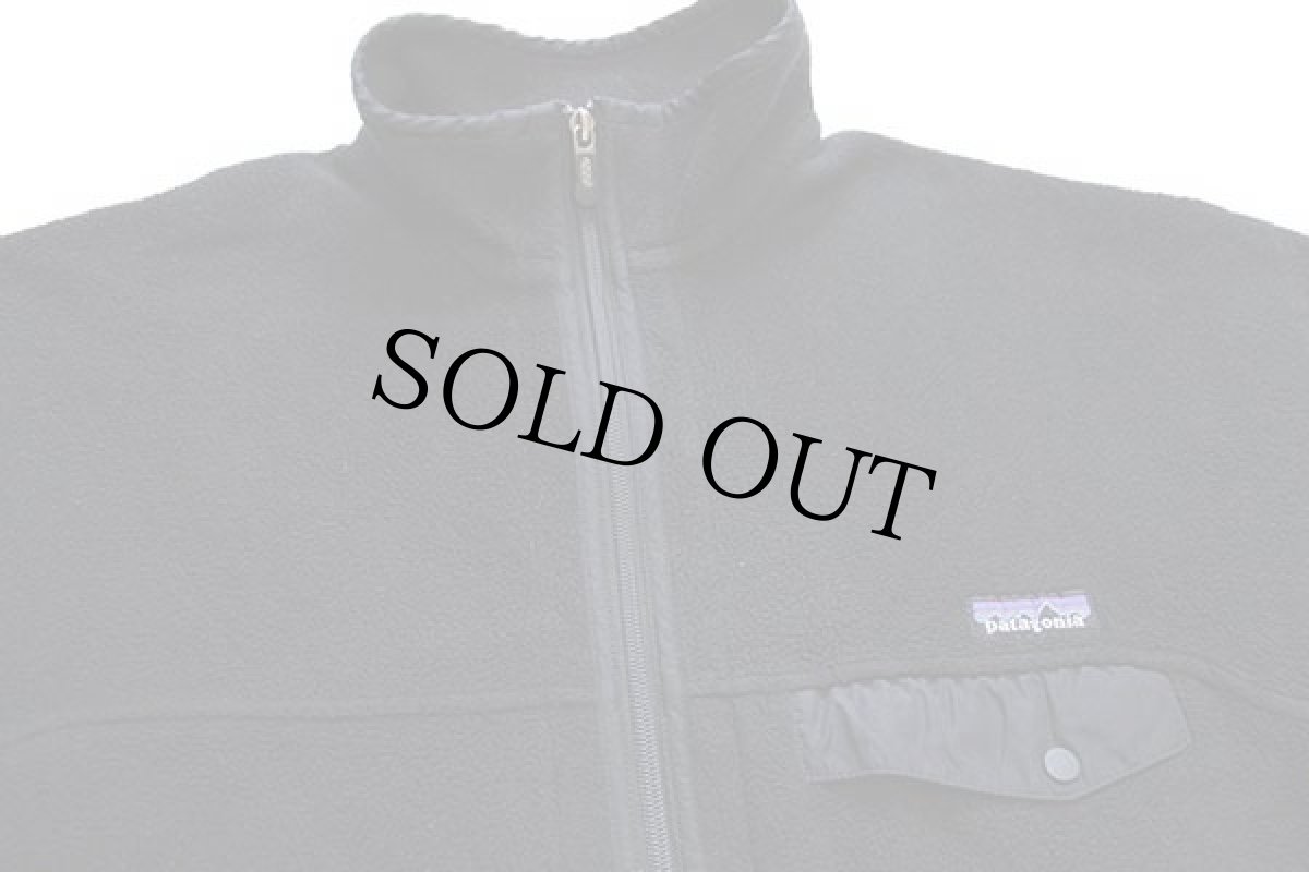 画像3: 00s patagoniaパタゴニア フルジップ スナップT シンチラ フリースジャケット 黒 S (3)