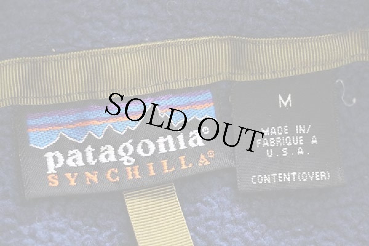 画像4: 90s USA製 patagoniaパタゴニア シンチラ フリースジャケット ネイビー M (4)