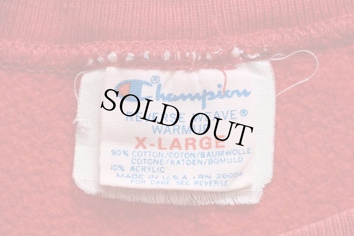 画像4: 80s USA製 Championチャンピオン VIRGINIA リバースウィーブ スウェット 赤 フェードXL (4)