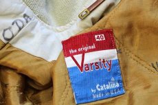 画像4: 70s USA製 Catalina Varsity トビウオ 総柄 キルティングライナー ダービージャケット アイボリー 40 (4)