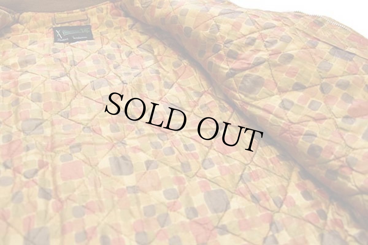 画像5: 60s master-jac 総柄 キルティングライナー ダービージャケット 黄土色 38 (5)