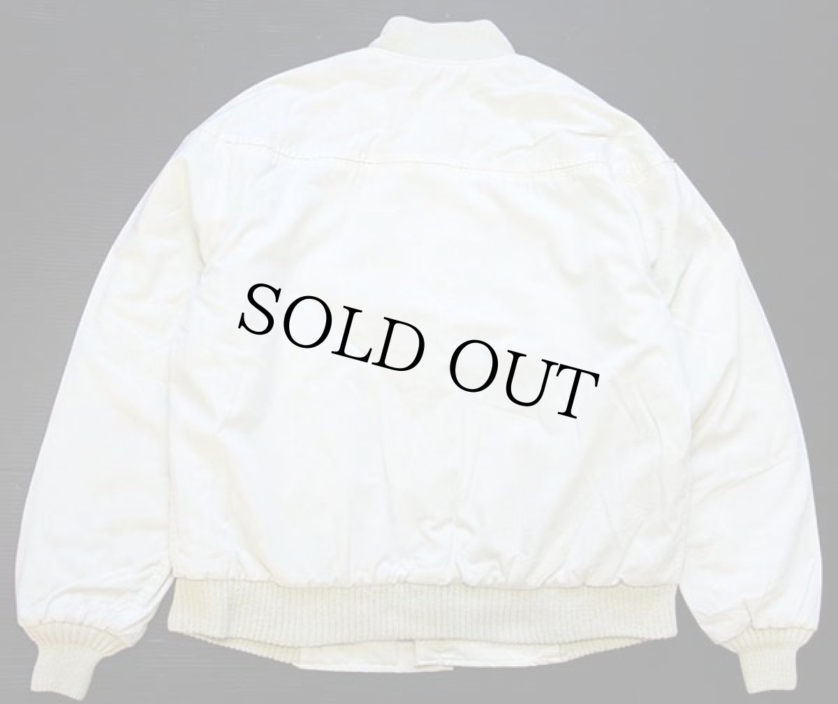 画像2: 70s USA製 Catalina Varsity トビウオ 総柄 キルティングライナー ダービージャケット アイボリー 40 (2)