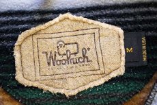 画像4: 90s USA製 Woolrichウールリッチ コンチョボタン ラグ柄 プルオーバー フリースパーカー M (4)