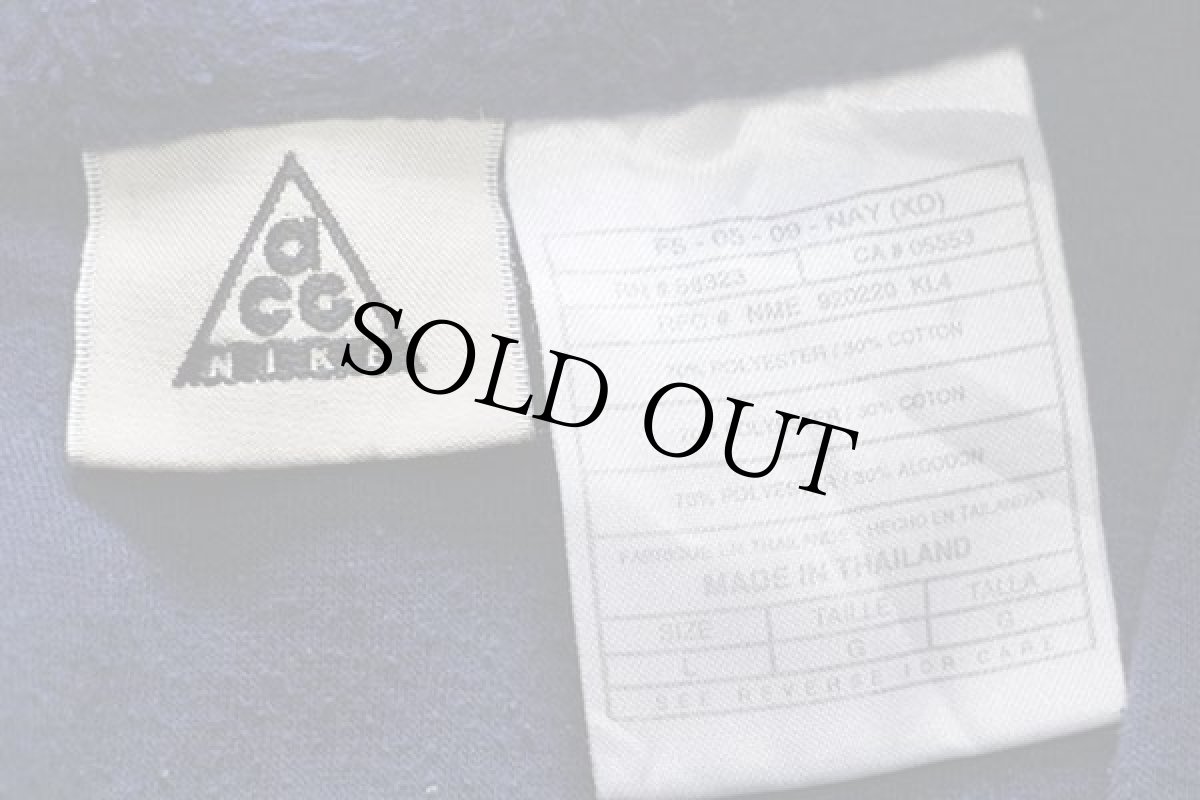 画像4: 90s NIKEナイキ acg ワンポイント プルオーバー フリースシャツジャケット 紺 L (4)