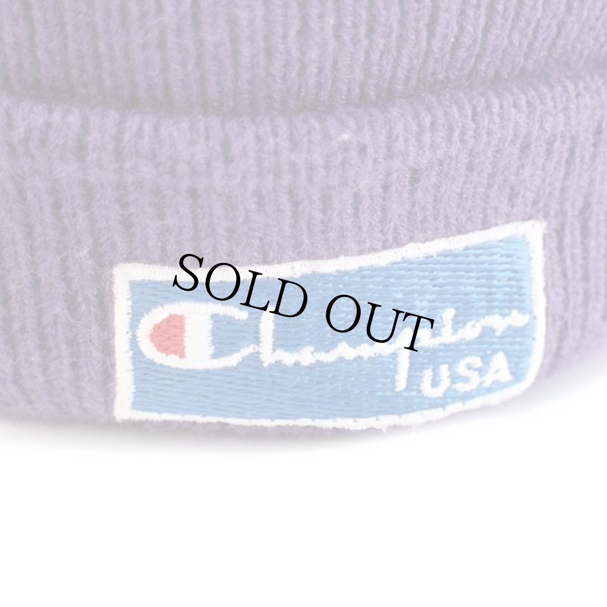 画像5: 80s イタリア製 Championチャンピオン ロゴ刺繍 アクリル ニットキャップ パープル (5)