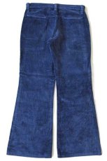 画像3: 70s Levi'sリーバイス フレア ベロアパンツ 紺 w31 (3)