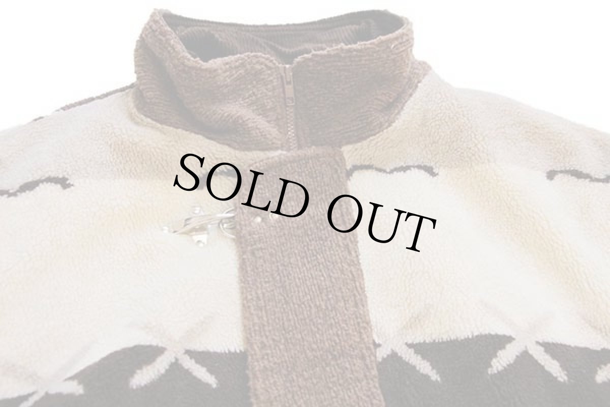 画像3: 90s イタリア製 Wampum Cold フォークロア柄 キルティングライナー フリース ファイヤーマンジャケット XL (3)