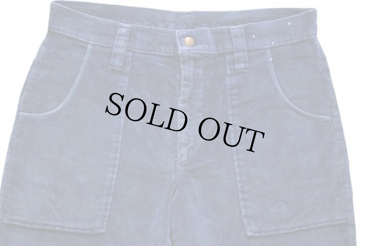 画像4: 70s Levi'sリーバイス フレア ベロアパンツ 紺 w31 (4)