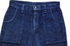 画像4: 70s Levi'sリーバイス フレア ベロアパンツ 紺 w31 (4)