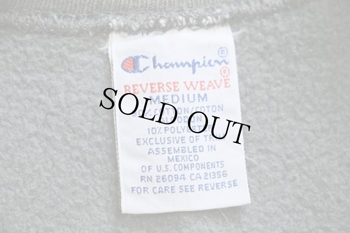 画像4: 90s メキシコ製 Championチャンピオン ワンポイント ツートン リバースウィーブ スウェット グリーングレー M (4)