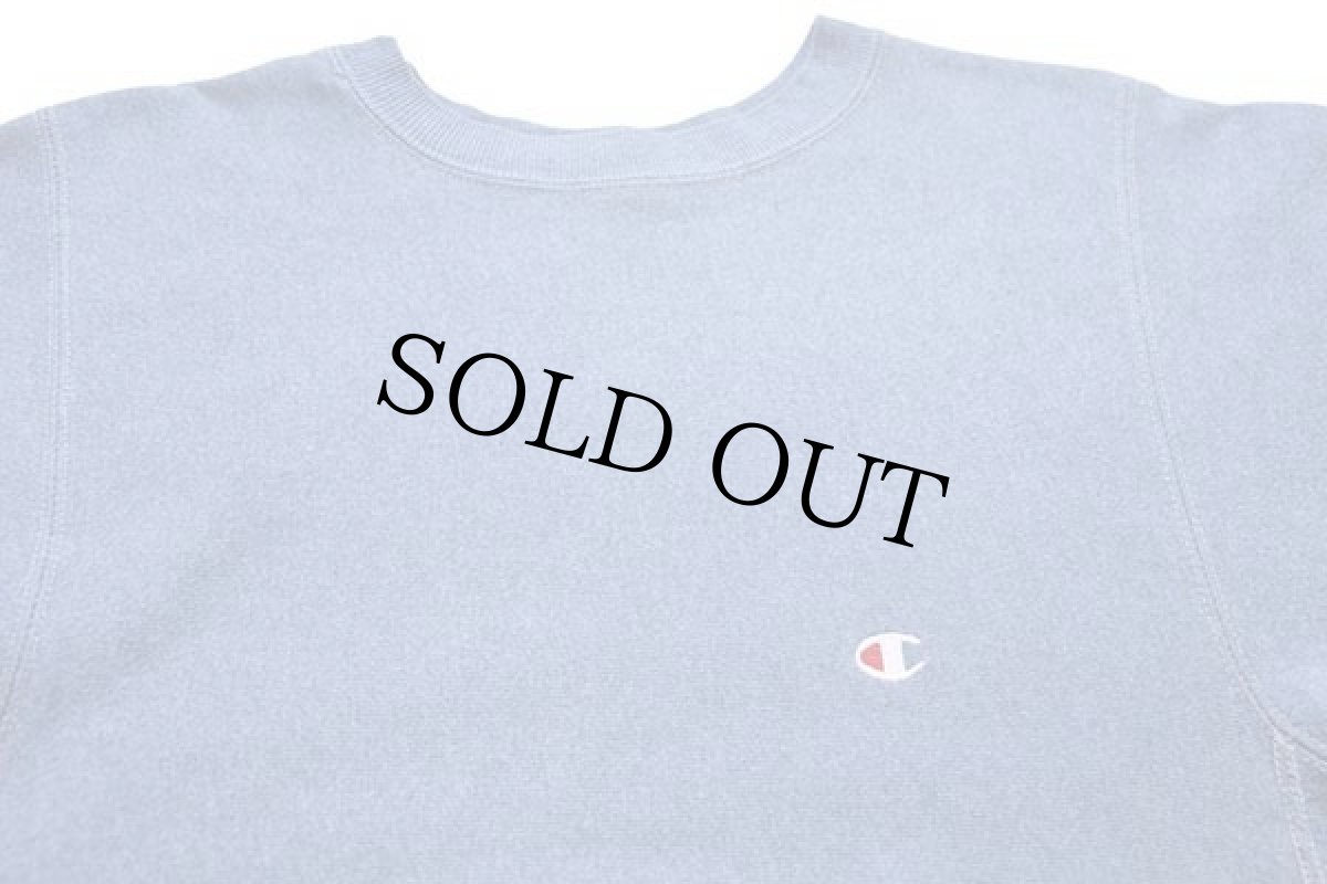 画像3: 90s USA製 Championチャンピオン ワンポイント リバースウィーブ スウェット 杢ブルー M (3)
