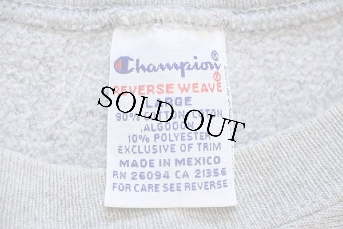画像4: 90s メキシコ製 Championチャンピオン ワンポイント リバースウィーブ スウェット グレー L (4)