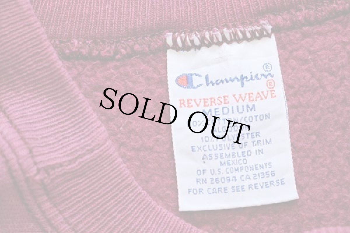 画像4: 90s メキシコ製 Championチャンピオン ワンポイント リバースウィーブ スウェット 赤紫 M (4)